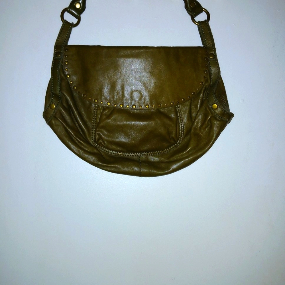 Lucky brand Vintage leather Olive colored.Shoulder bag